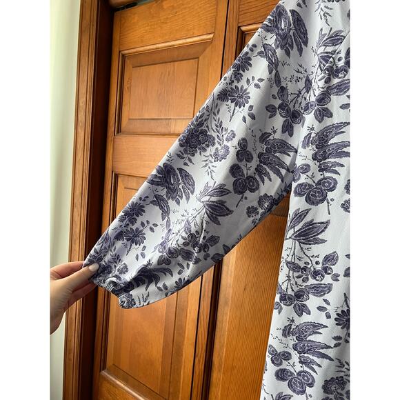 NWT Hill House Women's The Simone Maxi Open Back Dress Lilac Floral Tonal Size L - Picture 7 of 10